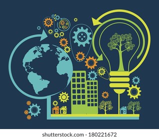 eco design over blue background vector illustration 