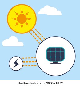 Eco design over blue background, vector illustration