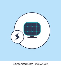 Eco design over blue background, vector illustration