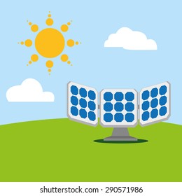 Eco design over blue background, vector illustration