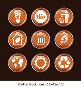 eco design over brown background vector illustration 