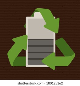 eco design over brown background vector illustration 