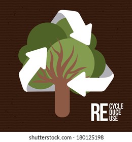 eco design over brown background vector illustration 