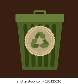 eco design over brown background vector illustration 