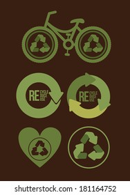 eco design over brown background vector illustration 