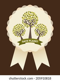 eco design over brown background vector illustration