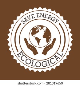 Eco design over brown background, vector illustration