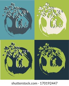 eco design over  colors background vector illustration 