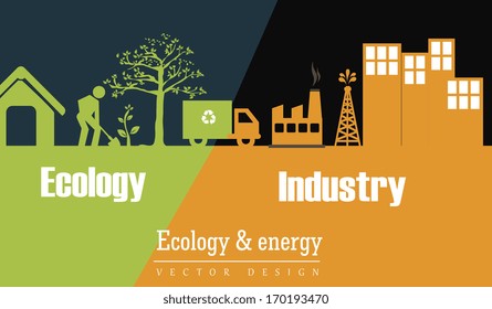 eco design over colors background vector illustration 