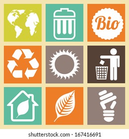 eco design over cream  background vector illustration 