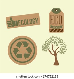 eco design over cream  background vector illustration 