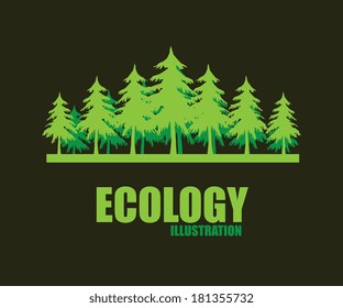 eco design over dark background, vector illustration