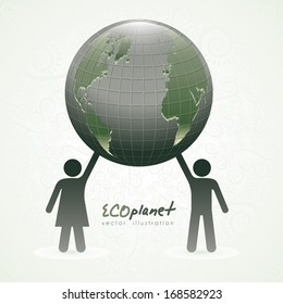 eco design over dotted background vector illustration 