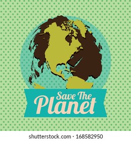 eco design over dotted background vector illustration 