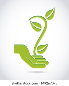 eco design over gray background vector illustration 
