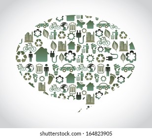 eco design over  gray background vector illustration