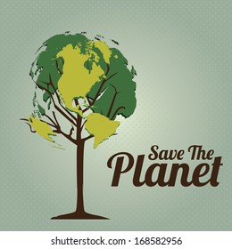 eco design over gray background vector illustration 