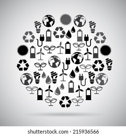 eco design over gray background vector illustration