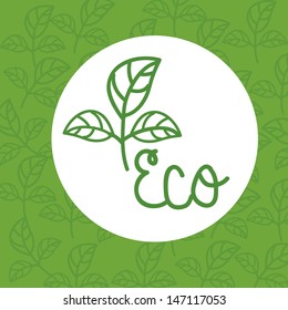 eco design over green background vector illustration 