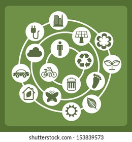 eco design over green background vector illustration 