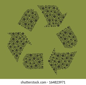 eco design over green background vector illustration