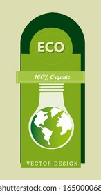 eco design over green background vector illustration 