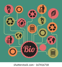 eco design over green background vector illustration 