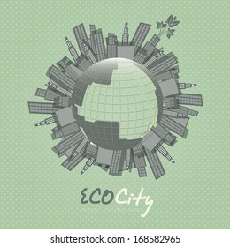eco design over green background vector illustration 