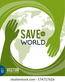 eco design over green background vector illustration 