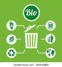 eco design over green background vector illustration