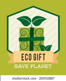 eco design over green background vector illustration eco design over green background vector illustration