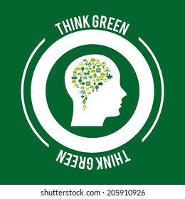 eco design over  green  background vector illustration