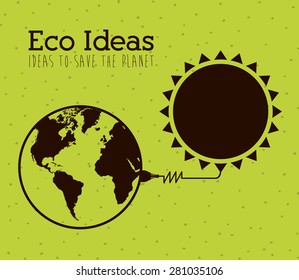 Eco design over green background, vector illustration