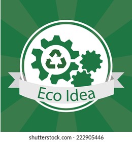 Eco Design over green color background
