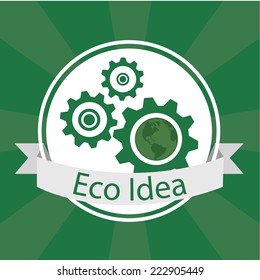 Eco Design over green color background