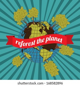 eco design over grunge background vector illustration 