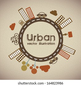 eco design over lineal background vector illustration