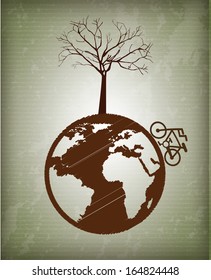 eco design over lineal background vector illustration