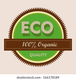 eco design over  pink background vector illustration 