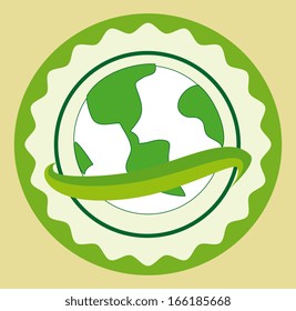 eco design over pink  background vector illustration 