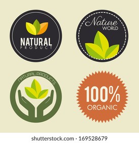 eco design over pink background vector illustration 