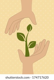 eco design over  pink background vector illustration 