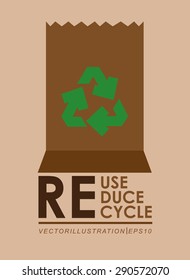 Eco design over pink background, vector illustration
