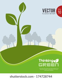 eco design over  sky background vector illustration 