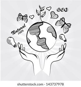 eco design over white background vector illustration