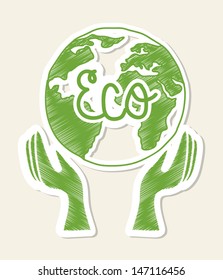 eco design over white background vector illustration 
