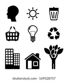 eco design over white background vector illustration 