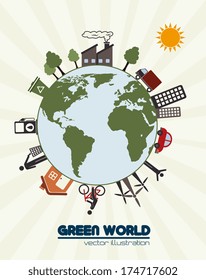 eco design over white  background vector illustration 