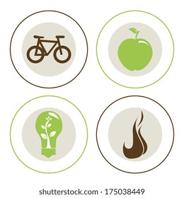 eco design over white background vector illustration 