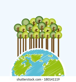 eco design over white background vector illustration 